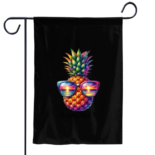 SUMMER PINEAPPLE SUNGLASSES Garden Flags