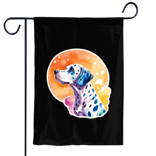 Dalmatian Dog Watercolor Garden Flags
