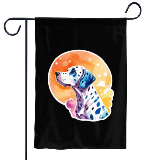 Dalmatian Dog Watercolor Garden Flags