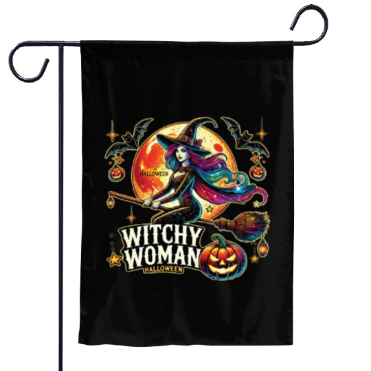 Couple Halloween Husband Witchy Woman Halloween Garden Flags
