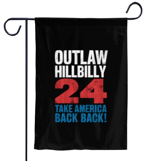 Trump Vance 2024 Outlaw Hillbilly US Flag Vintage Garden Flags