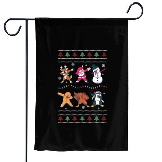 Dabbing Santa Elf Friends Christmas Dancing Xmas Garden Flags