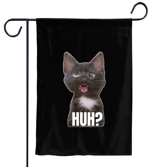 Funny Cross Eyed Cat Meme Huh Funny Cat Garden Flags