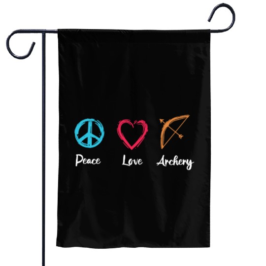 Peace Love Archery Garden Flags