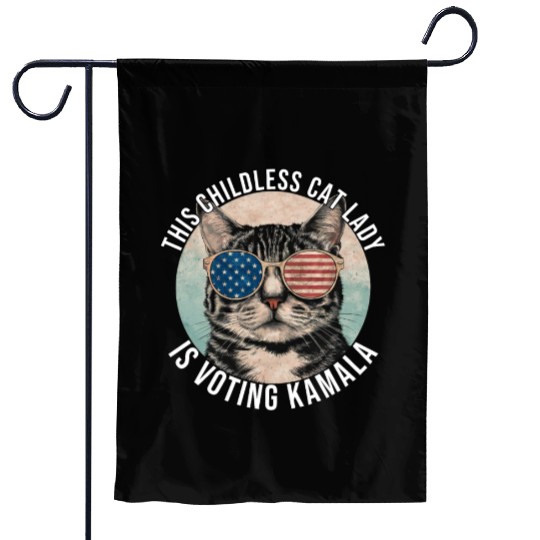 This Childless Cat Lady Is Voting Kamala Garden Flags