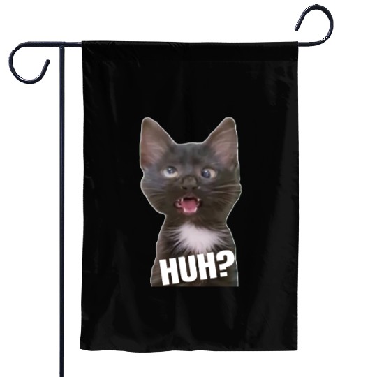 Funny Cross Eyed Cat Meme Huh Funny Cat Garden Flags