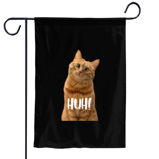 Funny Cross-Eyed Cat Meme Huh Funny Cat Garden Flags