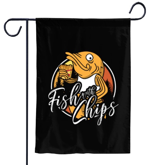 Fish With Chips British Street Food Fish And Chips Garden Flags