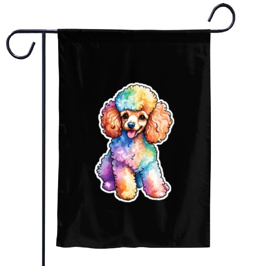 Poodle Watercolor Garden Flags