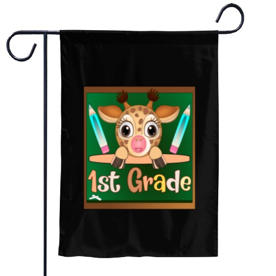 Back to school - 1st Grade Giraffe Garden Flags