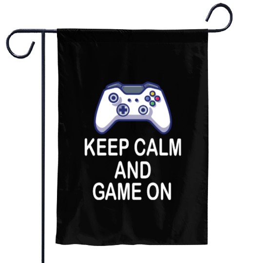 keep calm and Game on Art Garden Flags Gift for Gamers