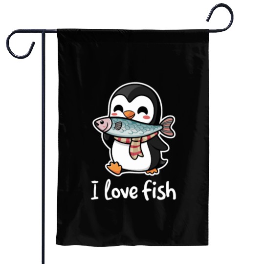 Penguin Fish Restaurant Lover I Love Fish Garden Flags