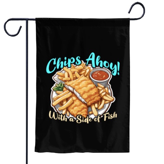 Fish And Chips Chips Ahoy With A British Cuisine Garden Flags