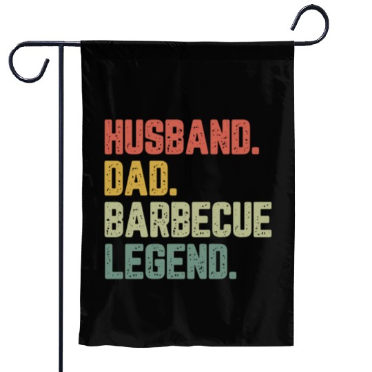 Husband Dad Barbecue Legend Funny Father Garden Flags