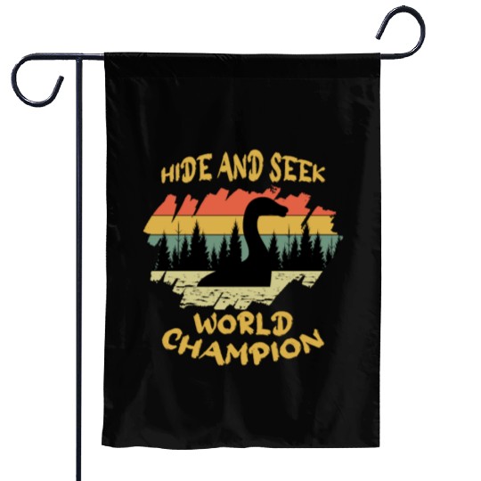 Hide Seek Champion Nessie Loch Ness Cryptid Retro Garden Flags