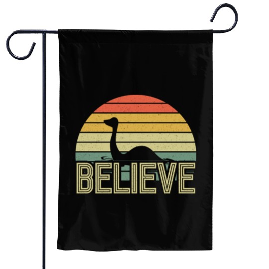 Believe Nessie Loch Ness Cryptid Retro Vintage Garden Flags