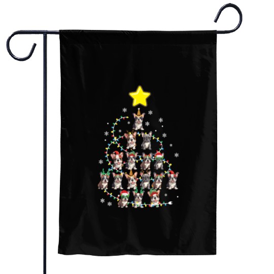 French Bulldog Christmas Tree Dog Santa Xmas Frenc Garden Flags