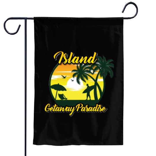 Island Getaway Paradise Garden Flags