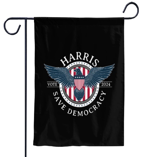 Kamala Harris Save Democracy Vote 2024 Garden Flags