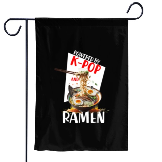 Powered by K pop and Ramen Japanees foods Lover Garden Flags