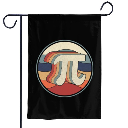 Vintage Pi Day Math 70s 80s Retro Pi Symbol Garden Flags