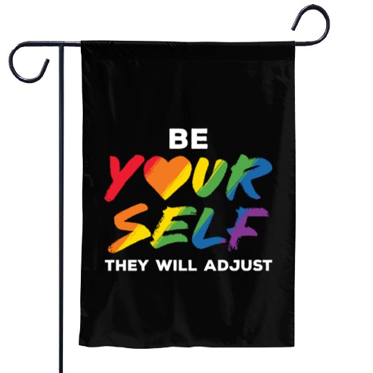 LGBT Be Yourself They Will Adjust Rainbow Gay Garden Flags