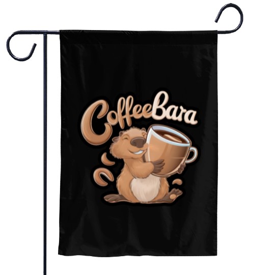Coffeebara Capybara Coffedrinker Garden Flags