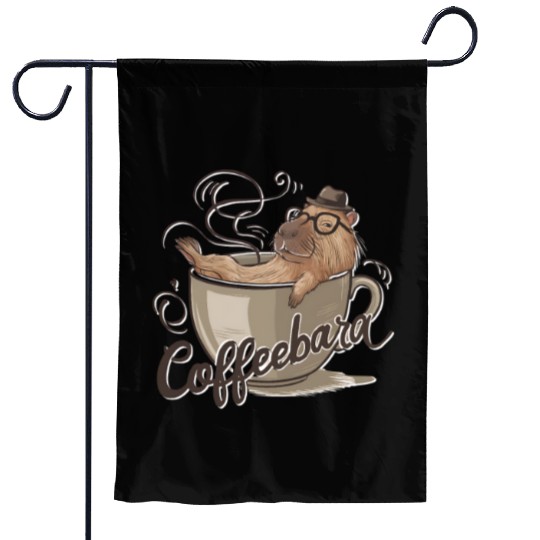Coffeebara Capybara Coffedrinker Garden Flags