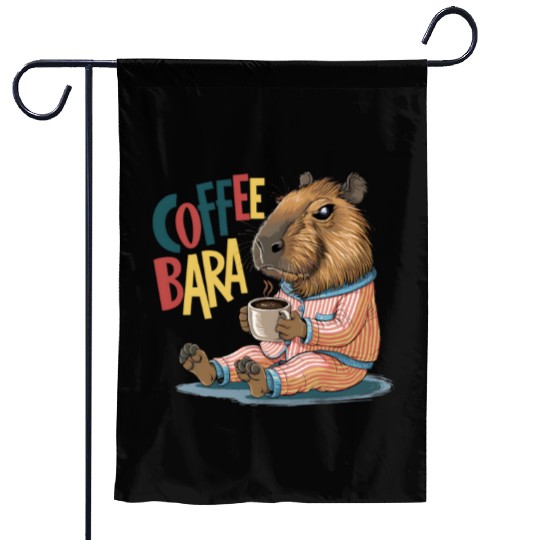 Coffeebara Capybara Coffedrinker Garden Flags