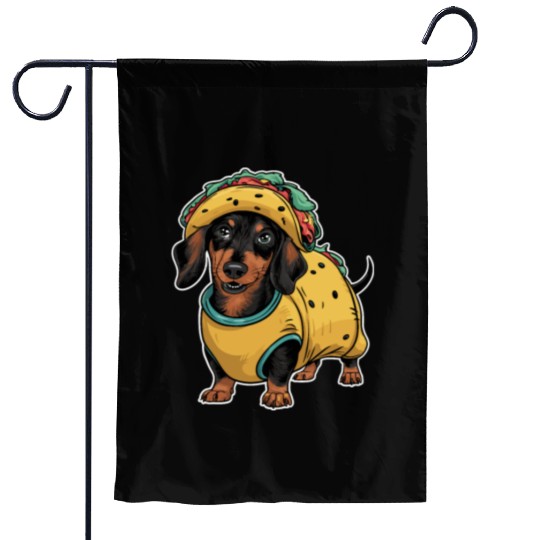Dachshunds In Costumes Taco Dachshund Garden Flags