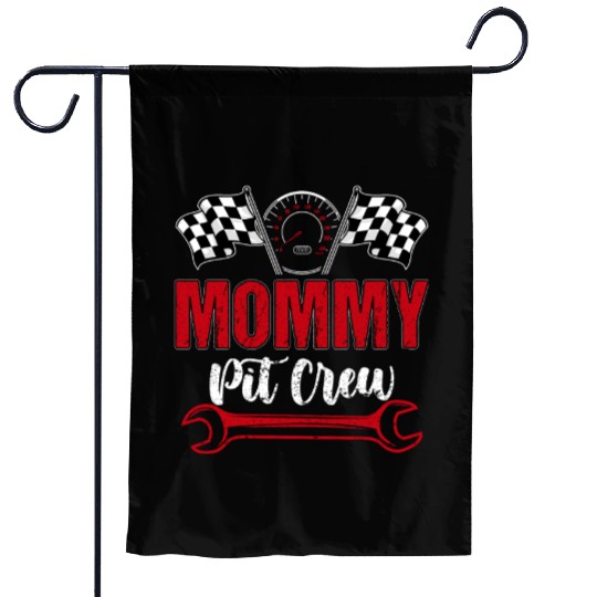 Race Car Birthday Party Family Mommy Pit Crew Garden Flags