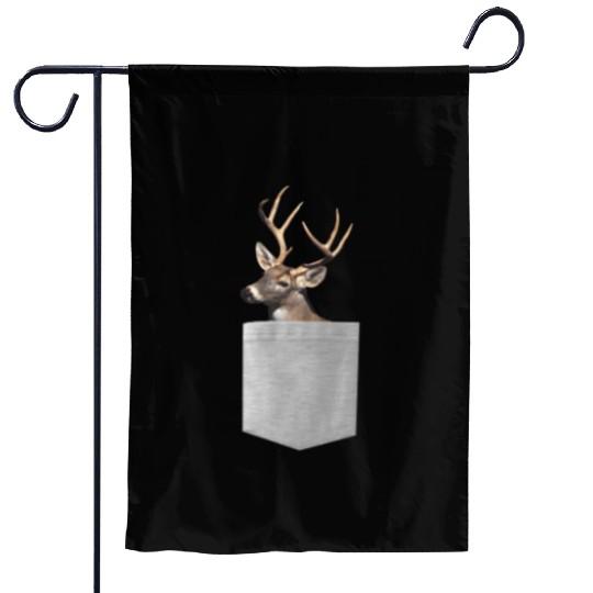 Deer In Your Pocket Garden Flags - Funny Peeking Deer
