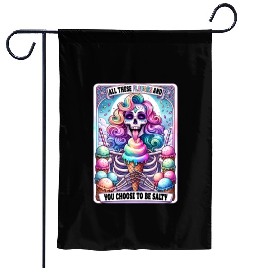 Funny Skeleton Salty Tarot Card, Funny Tarot Card Garden Flags