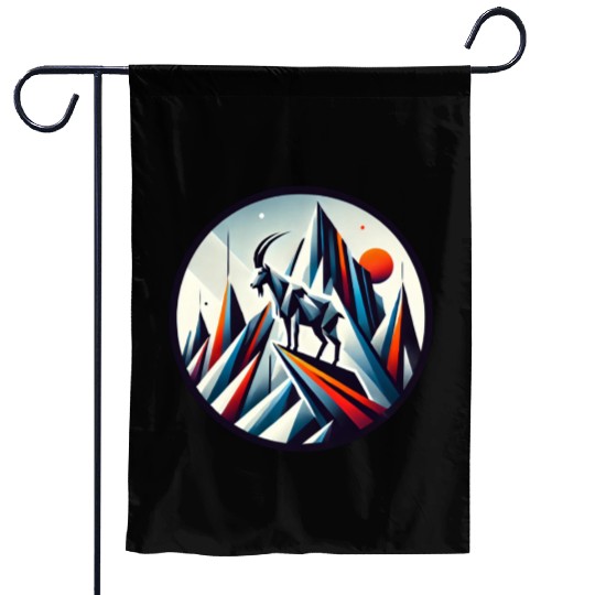Abstract mountain goat Garden Flags