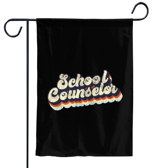 School Counselor Retro Vintage Garden Flags