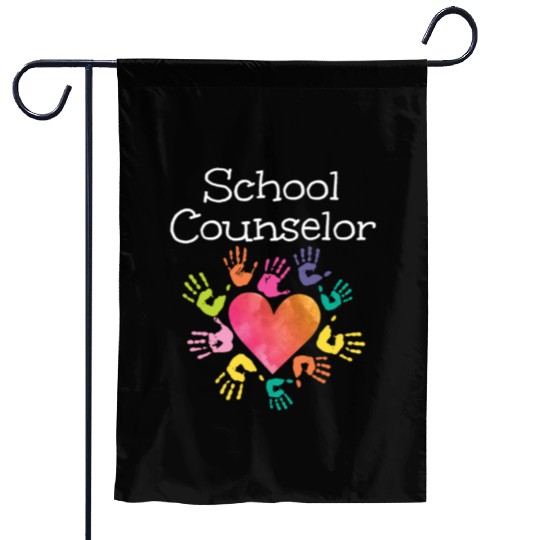 School Counselor Heart Garden Flags