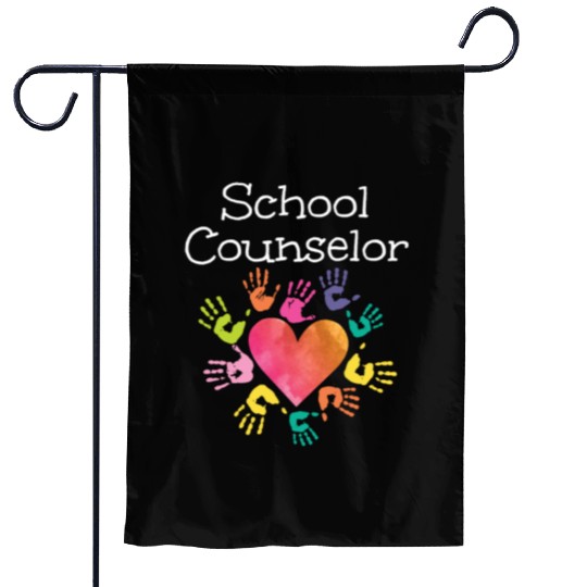 School Counselor Heart Garden Flags