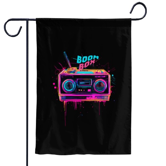 boombox 80s music Garden Flags