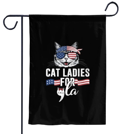 Funny Cat Ladies for Comma La Kamala Harris Garden Flags