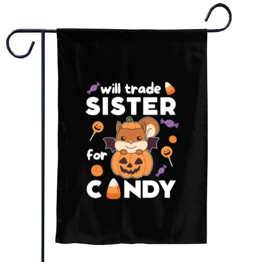 Squirrel Halloween Trade Sister For Candy Garden Flags