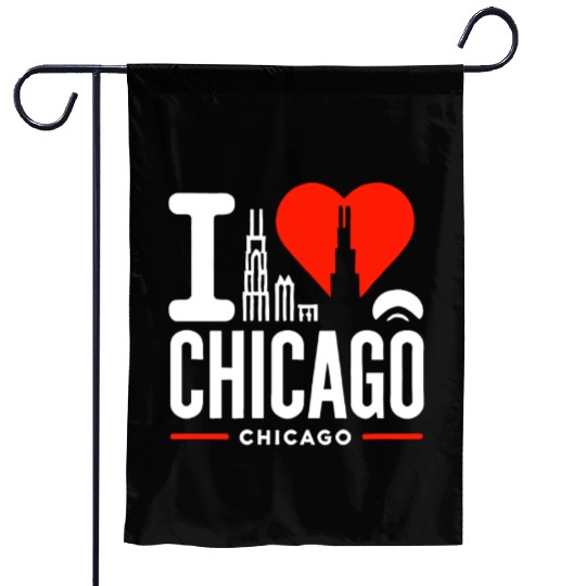 I Love Chicago The Windy City Chi-Town Garden Flags
