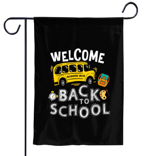 Welcome Back To School Funny School Bus Teachers K Garden Flags