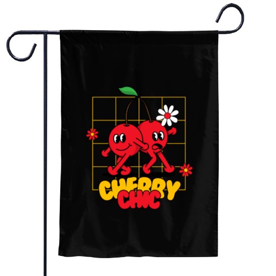 Funky Cherry Chic Sweet Style with a Playful Twist Garden Flags