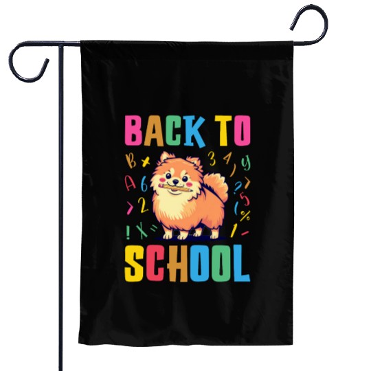 Back To School with a Cute Pomeranian Garden Flags