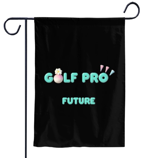Golf Pro Future - 3D daisy and golf tees Garden Flags