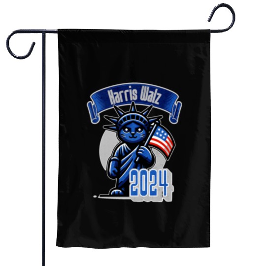 Cat Lady Harris Walz Statue of Liberty 2024 Garden Flags