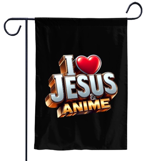 I Love Jesus & Anime Garden Flags