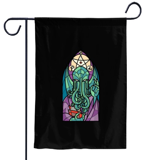 Cthulhu Church Stained Glass Cosmic Horror Funny Garden Flags