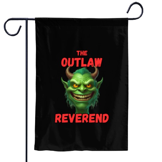 Outlaw Reverend Green Demon Garden Flags