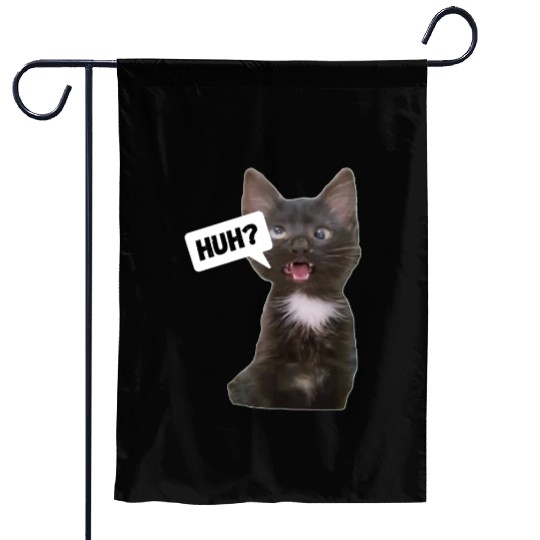 Funny Cross Eyed Cat Meme Huh Funny Cat Garden Flags